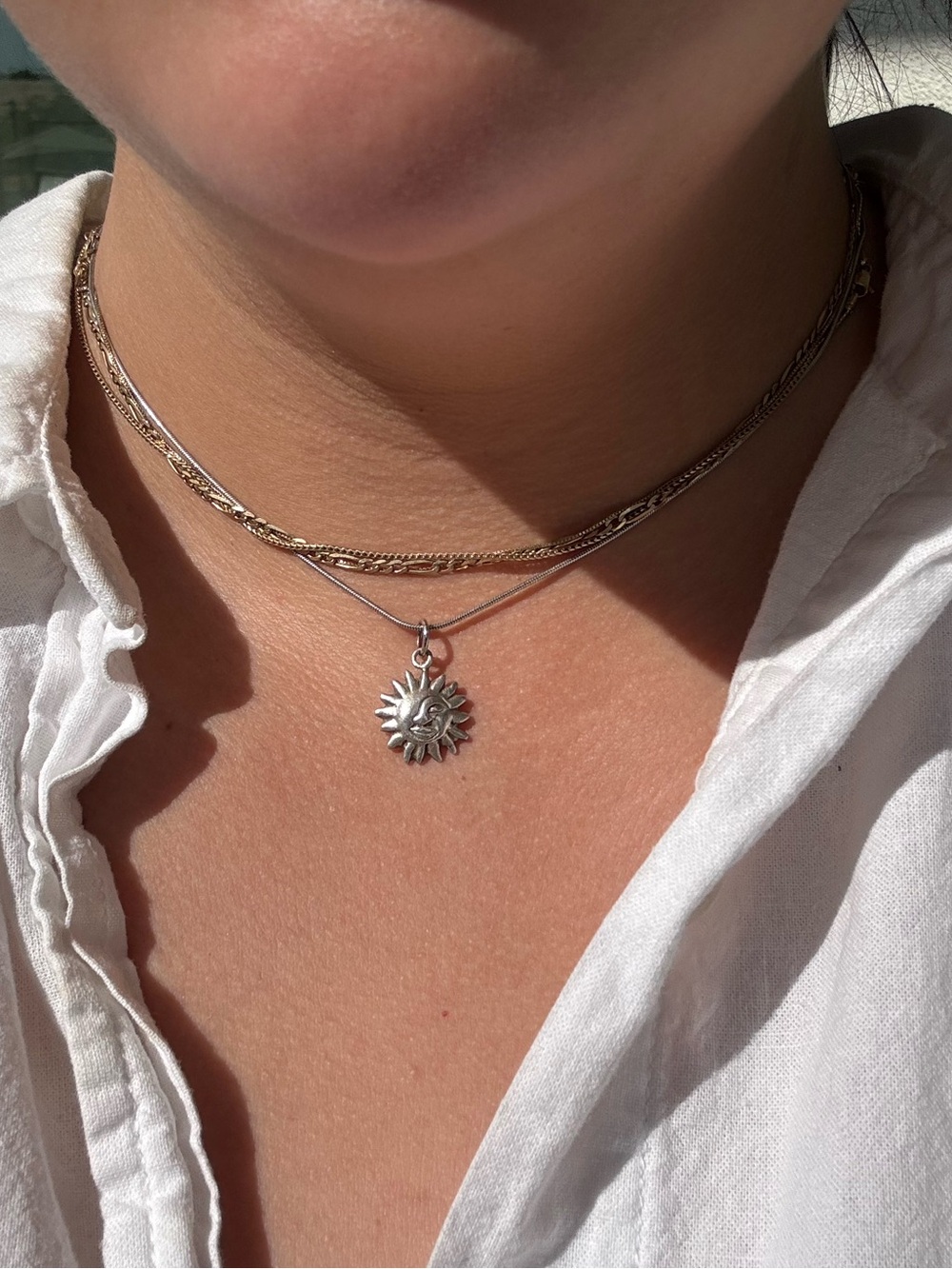 Sun Face Sterling silver 925 marked Charm